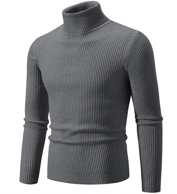 Pullover with turtleneck for men with textured ribbing pattern Lune London
