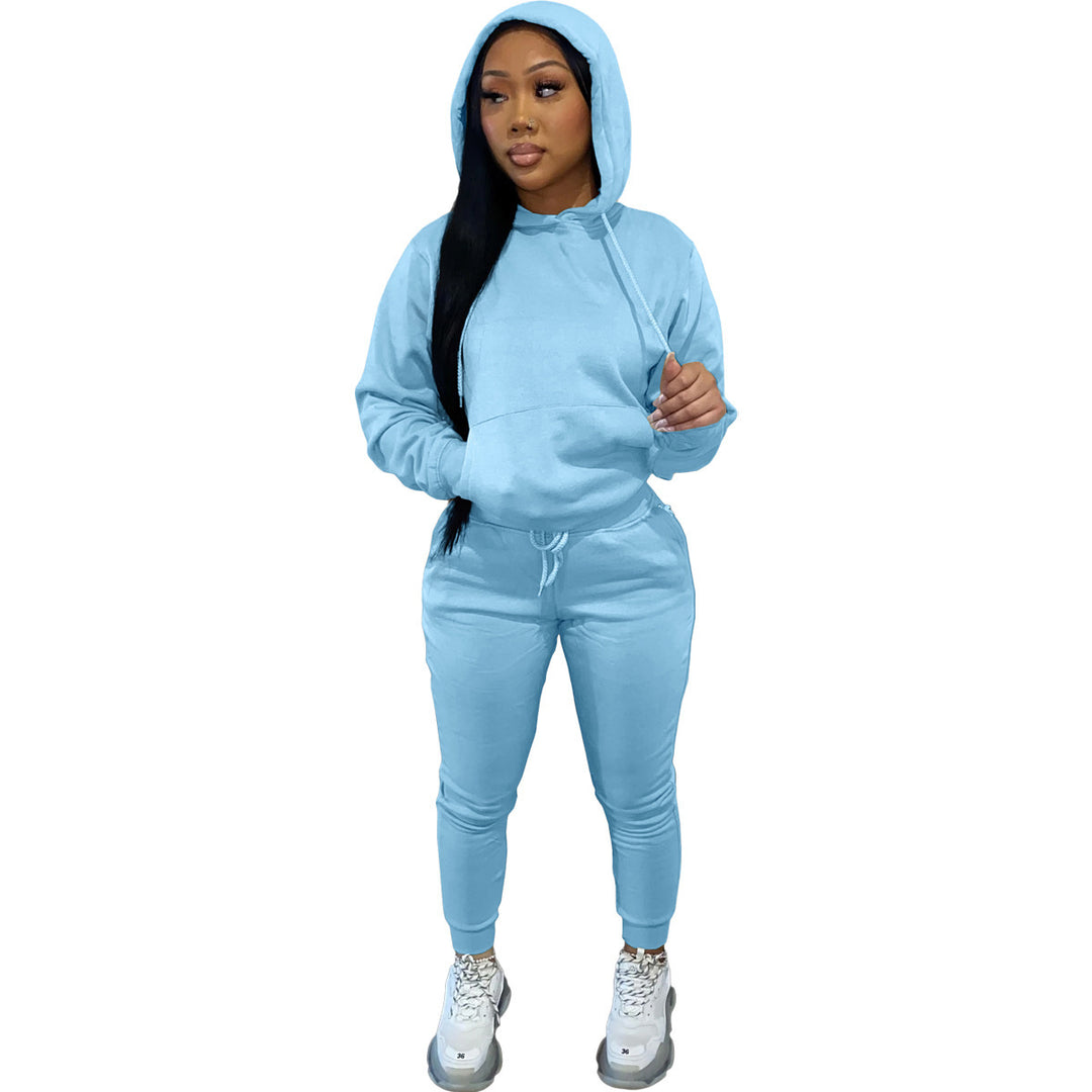 Ladies Sporty Jogging Set with Hood and Elastic Waist Lune London