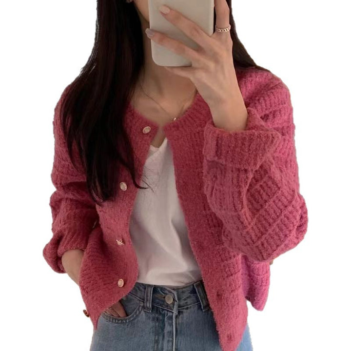 Cardigan côtelé pour femme avec détails de boutons Chic & Stil