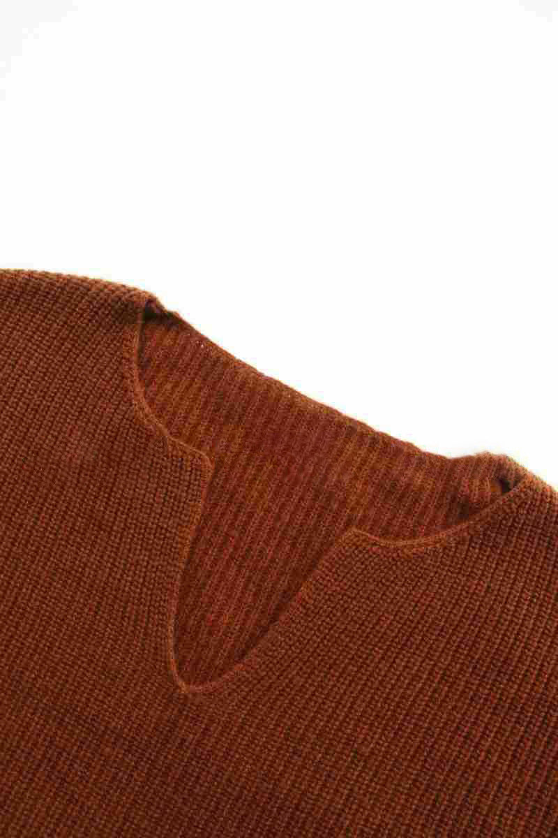 Haut tricot décontracté pour femmes avec décolleté en V Chic & Stil