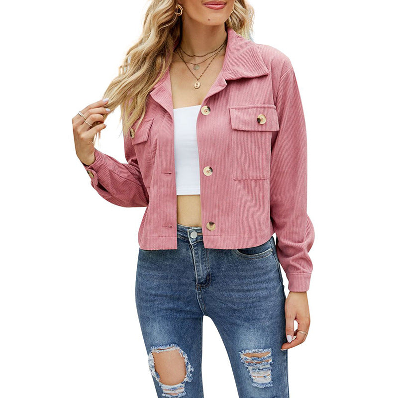 Short women's jacket with split design and side pockets Lune London