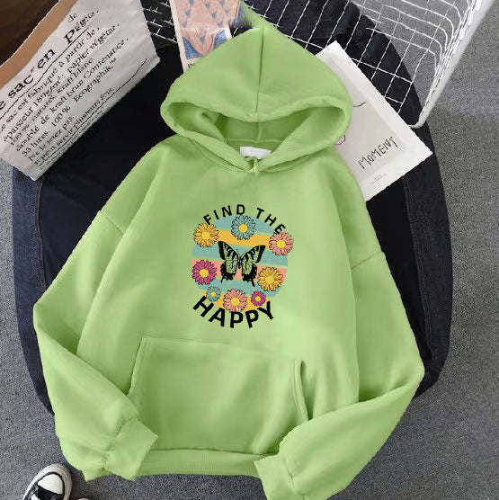 Women's hoodie with floral design and inspirational print Chic & Stil