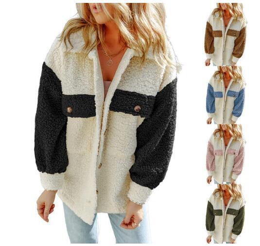 Ladies Cozy Teddy Jacket with Contrasting Sleeves Lune London