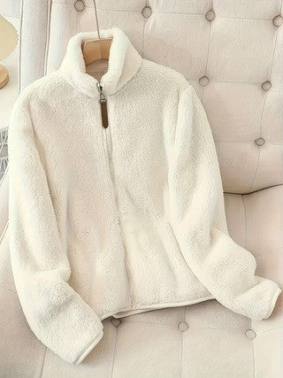 Veste en polaire pour femme avec col haut et fermeture éclair Chic & Stil