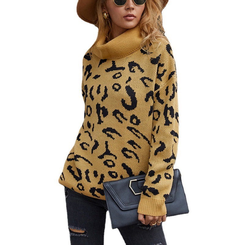 Ladies oversized comfortable sweater with a trendy leopard pattern Lune London