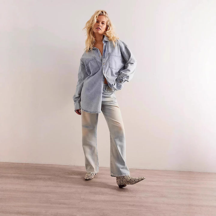 Women Oversized Denim Shirt Lune London