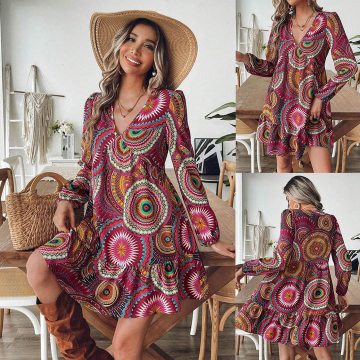 Lune London Bohemian Printed Mini Dress for Women