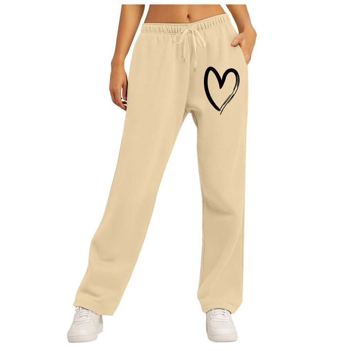 Ladies leisure pants with unique heart design and elastic waistband Lune London