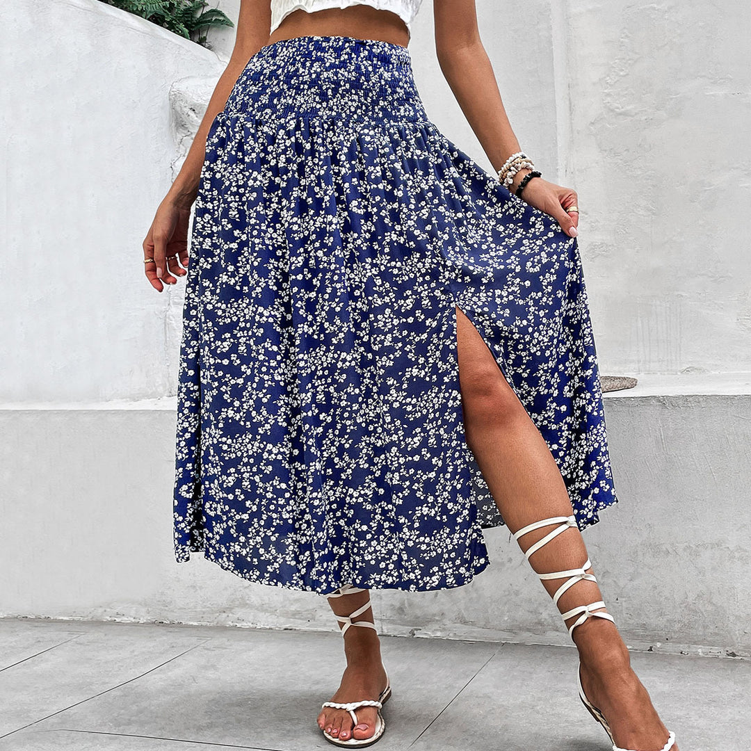 Lune London Floral Print Split Maxi Skirt for Women