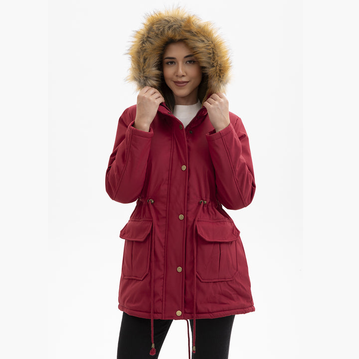 Ladies winter parka with fur collar Lune London