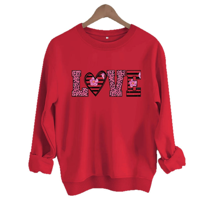 Sweatshirt femme avec design moderne de cœur léopard et coupe confortable Chic & Stil