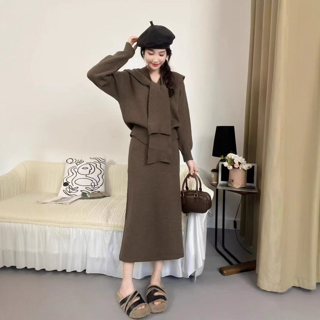 Ensemble en tricot pour femmes avec col tendance et silhouette élégante Chic & Stil