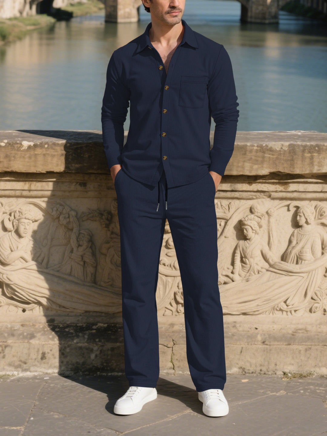 Elegant casual suit for men with structured design and practical pockets Lune London