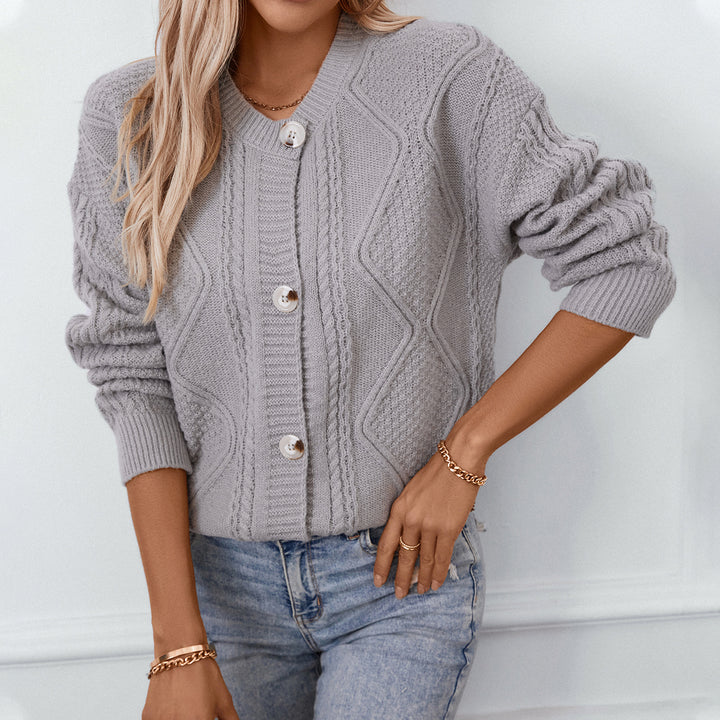 Women's knitted jacket with decorative structure and buttons Lune London