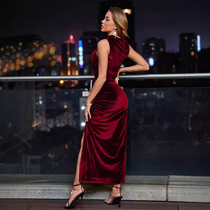 Elegant maxi dress for ladies with a fitted design and refined ruffle details Lune London
