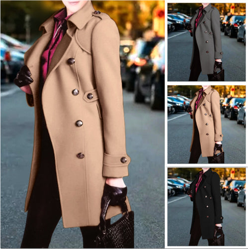 Chic and stylish double-breasted trench coat for women