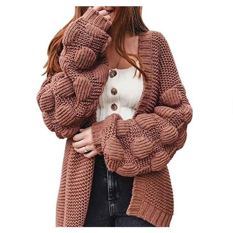 Knit jacket for women with voluminous cuffs Lune London