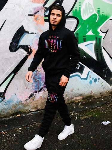Women's sporty hoodie and jogger sweat outfit with motivational print Lune London