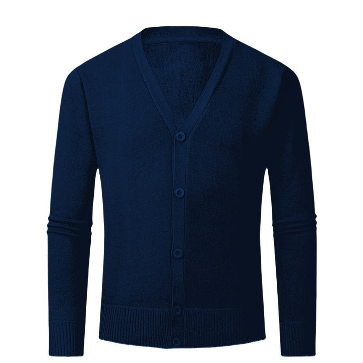 Men's Cardigan with V-Neck and Buttonless Design Lune London