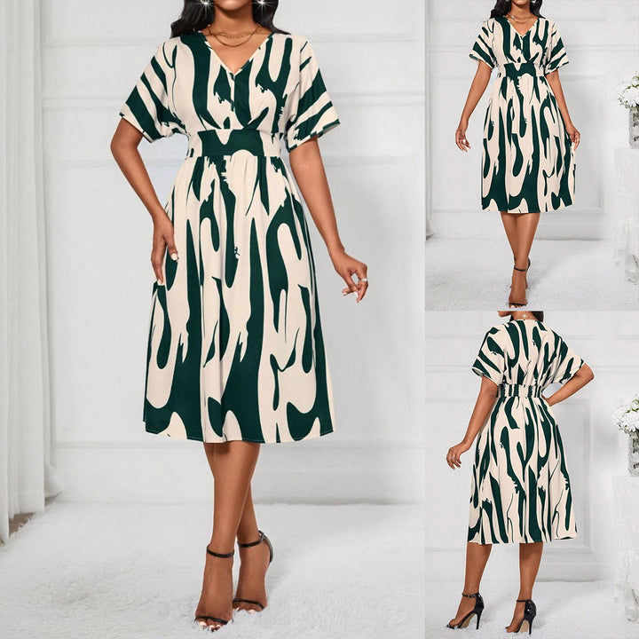 Lune London Abstract Print Midi Dress for Women