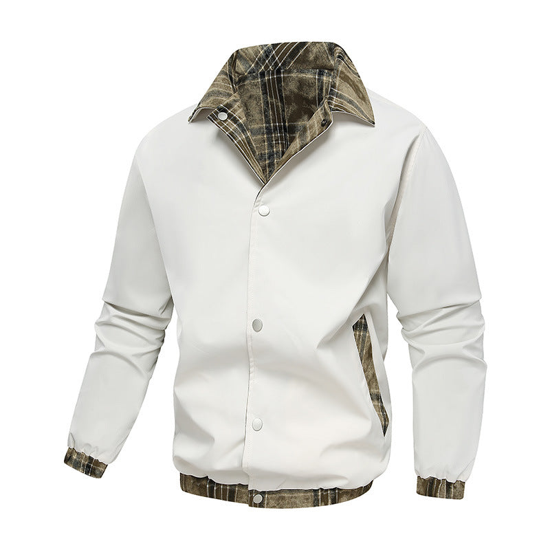 Casual transition jacket for men with checkered lining Lune London