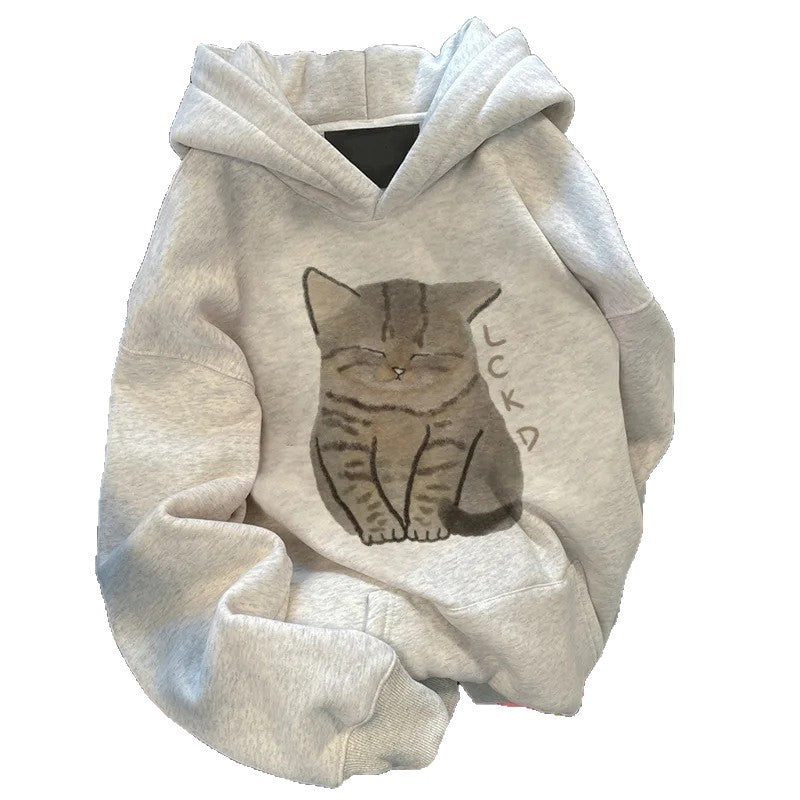 Sweat à capuche pour femmes avec un design de chat mignon Chic & Stil