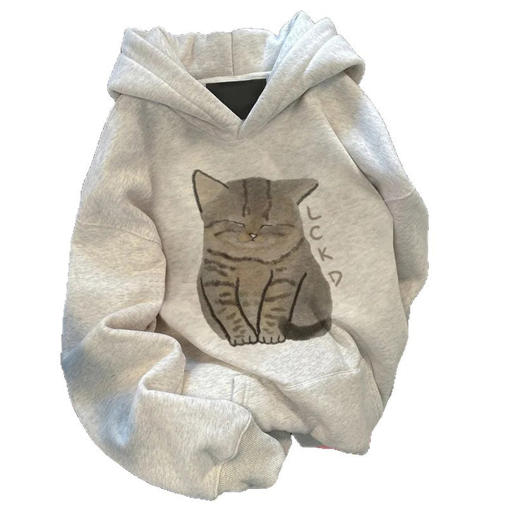 Sweat à capuche pour femmes avec un design de chat mignon Chic & Stil