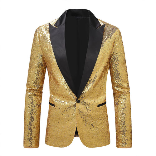 Elegant sequin blazer for men with classic lapels Lune London