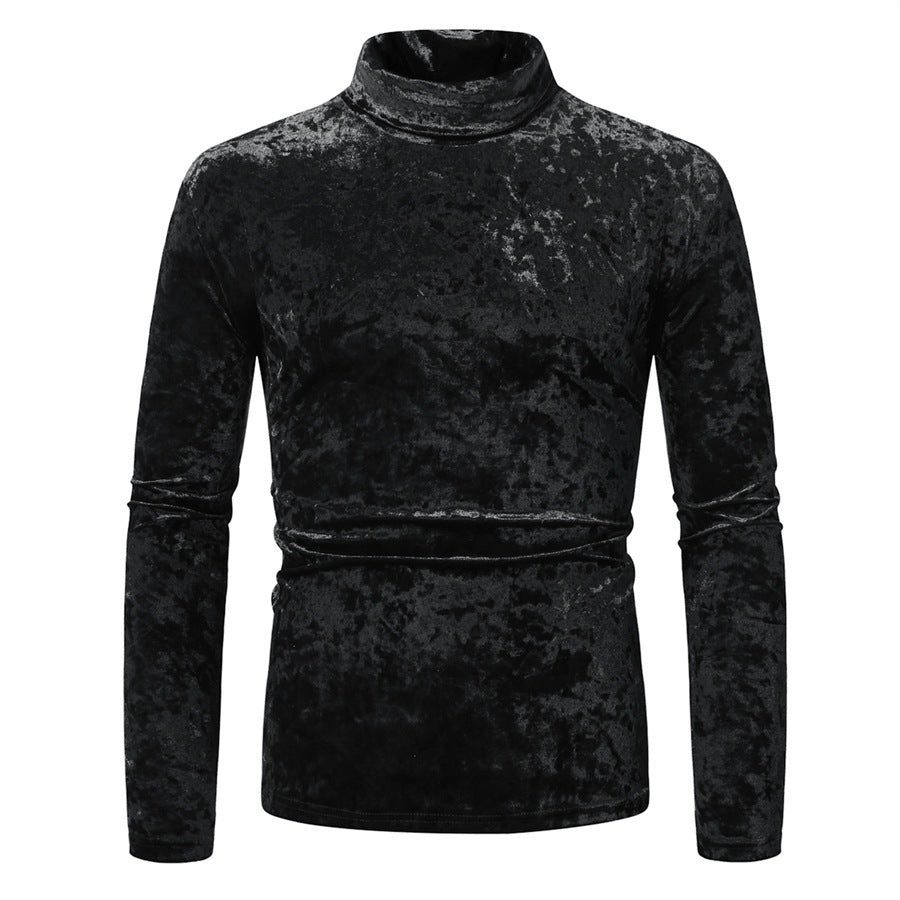 Elegant pullover for men with turtleneck in velvety fabric Lune London
