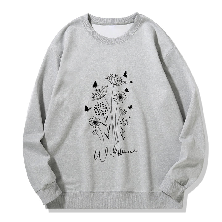 Sweat à capuche pour femmes avec imprimé fleurs sauvages et doublure intérieure confortable Chic & Stil