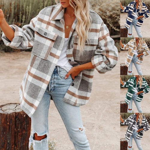 Oversized plaid jacket for women Lune London