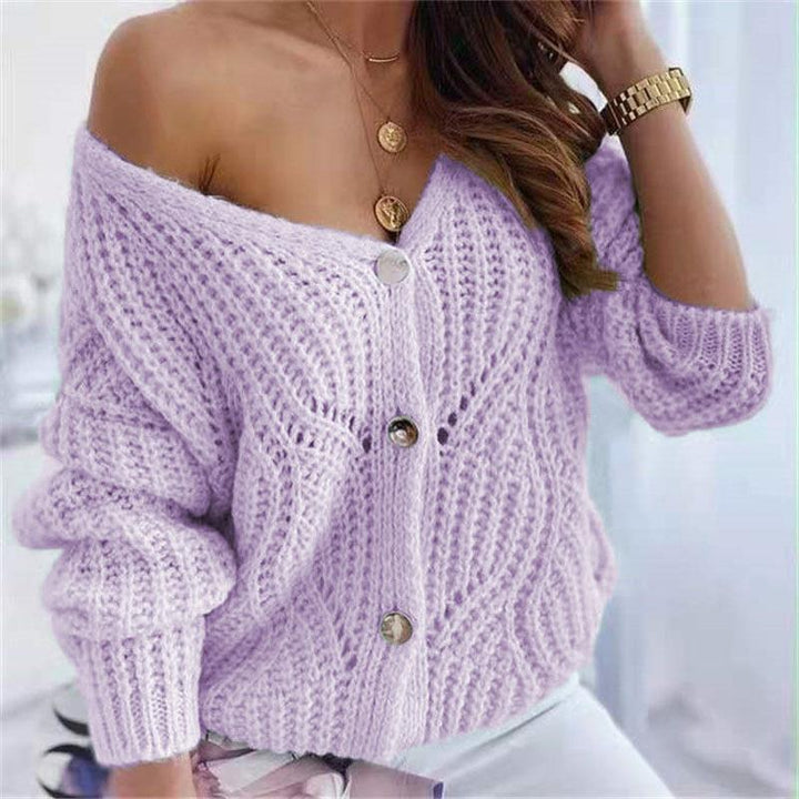 Cardigan en tricot épais pour femmes avec un design ouvert avantageux et des détails de boutons décoratifs Chic & Stil