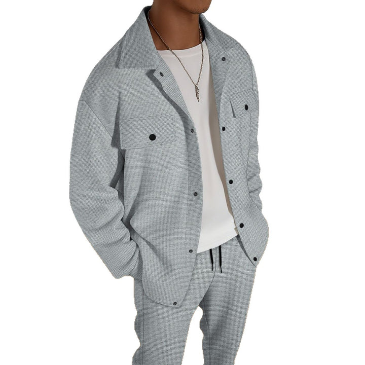 Elegant leisure suit for men with textured jacket and comfortable pants Lune London
