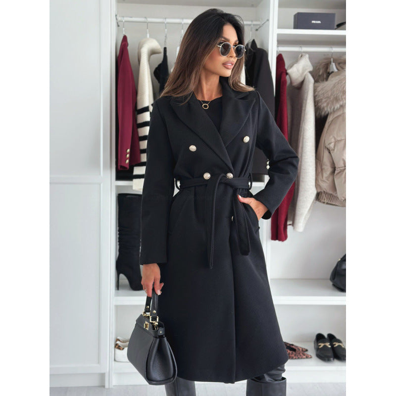 Ladies Double-button Belt Overlay Lune London