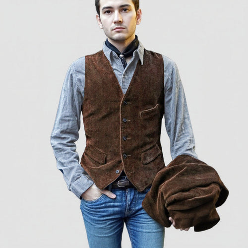 Men's Elegant Waistcoat Made Of Corduroy Lune London