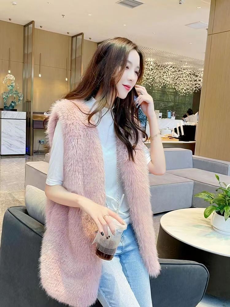 Ladies Faux Fur Gilet Lune London