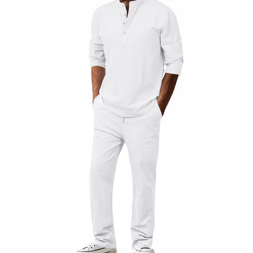 Modern leisure suit for men with an innovative boutonnière design and breathable features Lune London