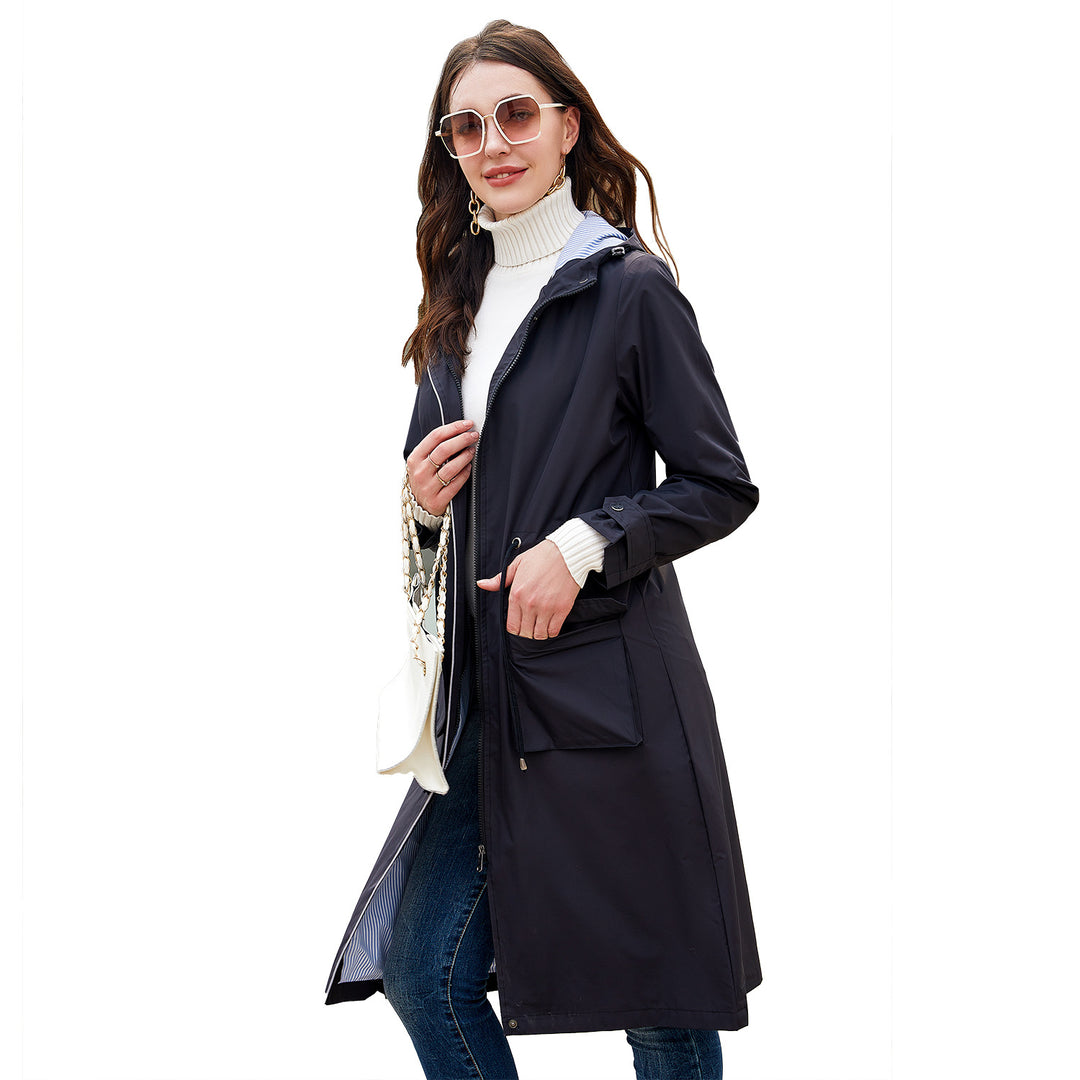 Women's windbreaker leisure jacket with practical drawstrings and inner lining Lune London