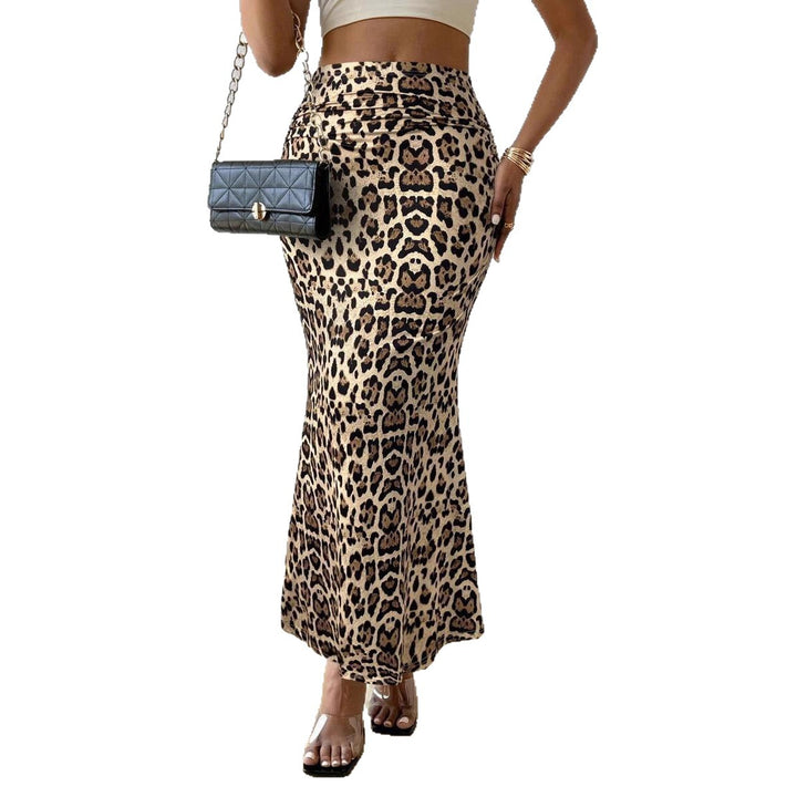 Ladies Elegant Maxi Skirt in Fluid Fabric and Trendy Pattern Lune London