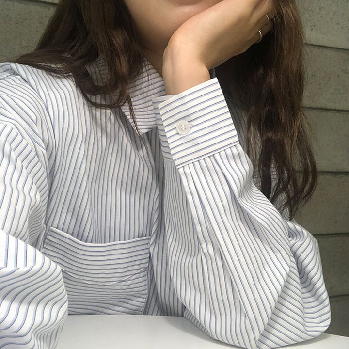 Blouse à manches longues tendance pour femmes avec rayures Chic & Stil