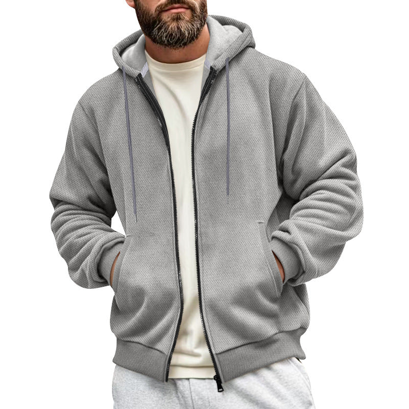 Men's hoodie with structured surface and functional pockets Lune London