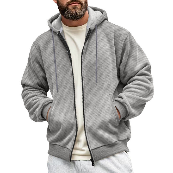 Men's hoodie with structured surface and functional pockets Lune London