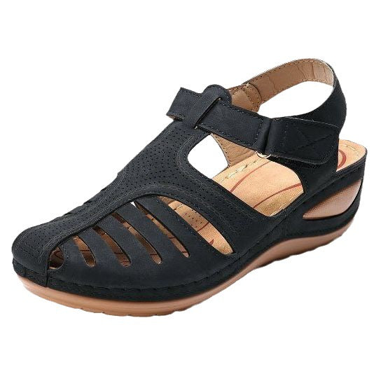 Ladies comfort wedge strap sandals Lune London