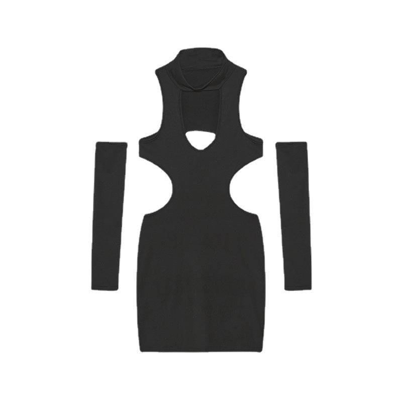 Ladies Elegant Cutout High Neck Dress Lune London