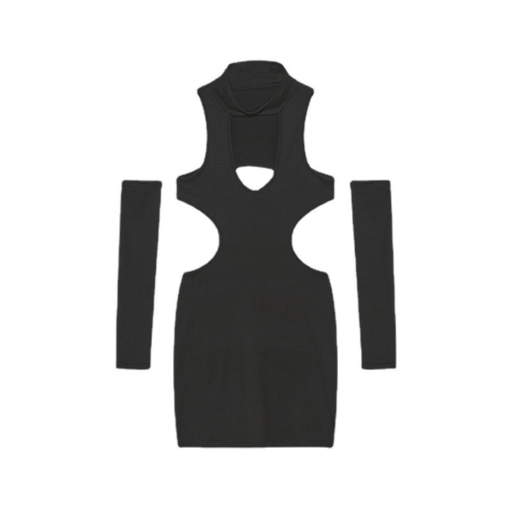 Ladies Elegant Cutout High Neck Dress Lune London