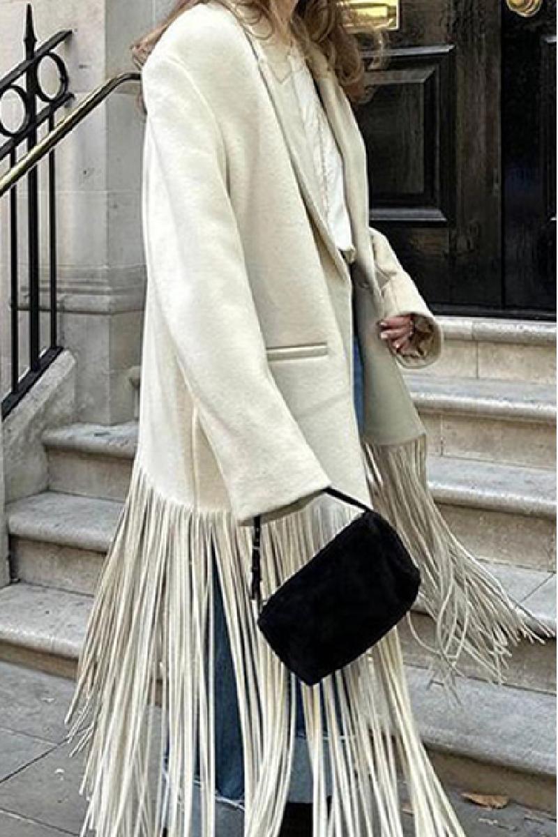 Manteau surdimensionné pour femmes avec franges Chic & Stil