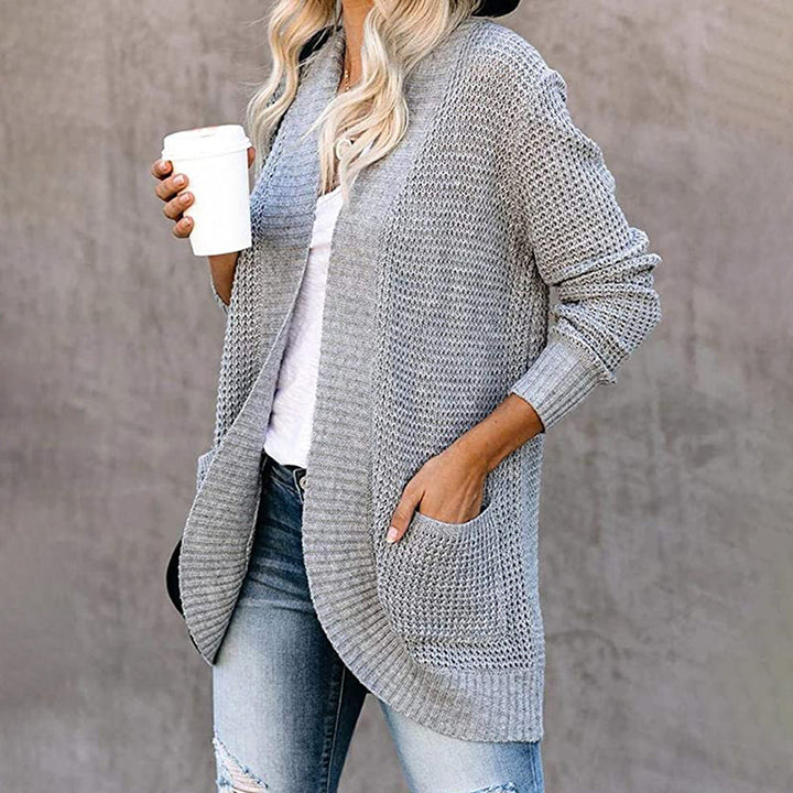 Knit jacket for women with a breathable mesh structure and practical pockets Lune London