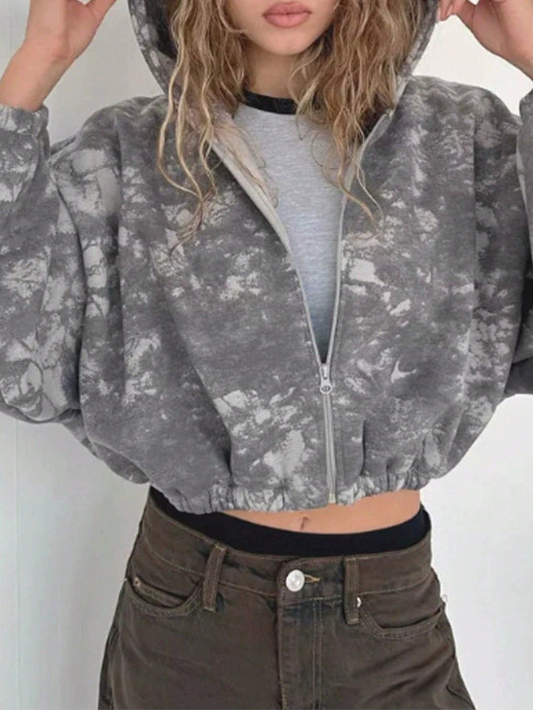 Trendy cropped hooded jacket for women Lune London