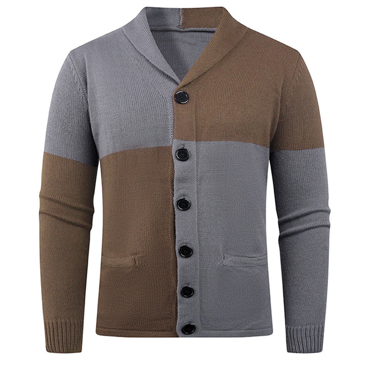 Men's knitted jacket with modern braid pattern and practical pockets Lune London