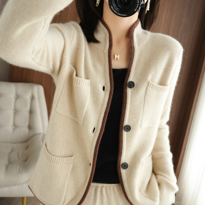 Wool knit jacket for women with high-quality wool and practical pockets Lune London